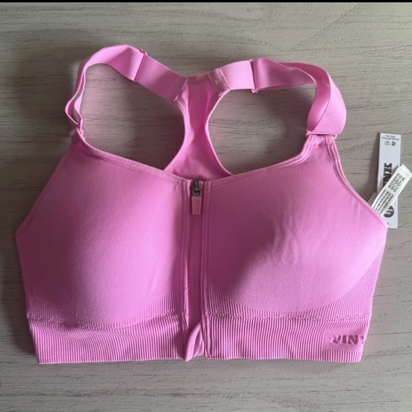 Victoria’s Secret “PINK” | Seamless Air Front Closure Sports bra | Pink Sz SM - Picture 3 of 10